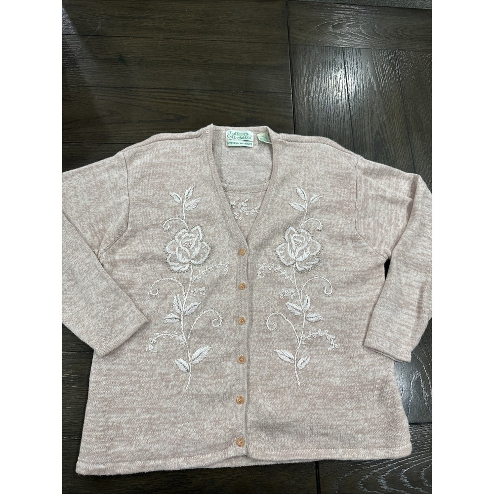 Colleens Collectables‎ Embroider Cardigan Floral Granny Cottage Sweater XL